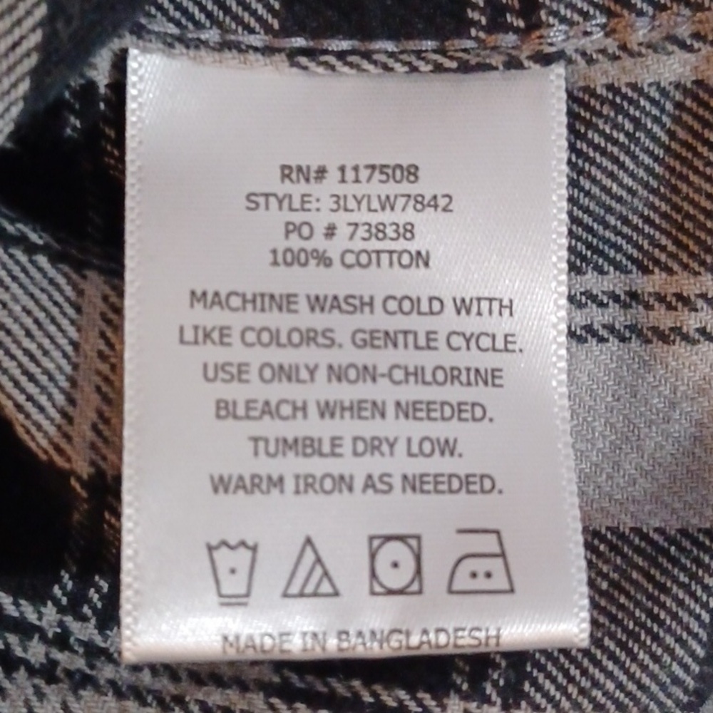 LEVI'S, MENS, ONE POCKET, LONG SLEEVE, FLANNEL SHIRT, SIZE SMALL - Picture 5 of 5